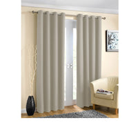 Thumbnail for Pair of Blockout Plain Eyelet Curtains Taupe