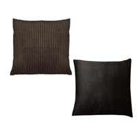 Thumbnail for Pair of Calico Cordury Cushions Chocolate