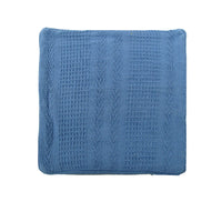Thumbnail for Cotton Knitted Cushion Cover Herringbone Blue