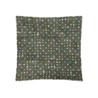 Thumbnail for Lora Applicate Flowers Grey Cushion Cover