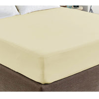 Thumbnail for 400TC Cream 100% Cotton Sateen Fitted Sheet King