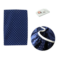 Thumbnail for Polka Dot Navy Polyester Cotton Bassinet Fitted Sheet with a Flat Sheet Sewed Attached