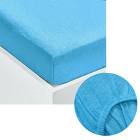 Thumbnail for Cotton Rich Terry Fitted Sheet Single Aqua