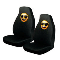Thumbnail for Pair of Emoji Car Front Seat Covers Sunglasses Faces