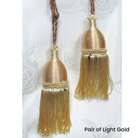 Thumbnail for Pair of Curtain Tassel Rope Ties 52cm Light Gold