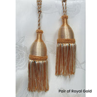Thumbnail for Pair of Curtain Tassel Rope Ties 52cm Royal Gold