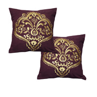 Thumbnail for Pair of Oriental Style European Pillowcases Henna Plum