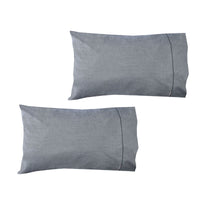 Thumbnail for Pair of Chambray Charcoal Cotton Standard Pillowcases 48 x 73 cm