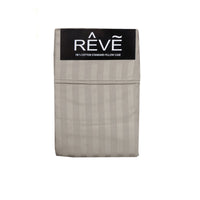 Thumbnail for Pair of Reve 100% Cotton Standard Pillowcases 48 x 74 cm Narrow Stripe Taupe
