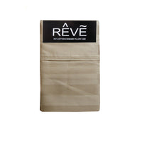 Thumbnail for Pair of Reve 100% Cotton Standard Pillowcases 48 x 74 cm Vertical Stripe Latte