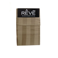 Thumbnail for Pair of Reve 100% Cotton Standard Pillowcases 48 x 74 cm Wide Stripe Latte
