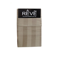 Thumbnail for Pair of Reve 100% Cotton Standard Pillowcases 48 x 74 cm Wide Stripe Taupe
