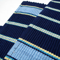 Thumbnail for Set of 4 Ribbed Cotton Placemats 33 x 48 cm Navy Stripes