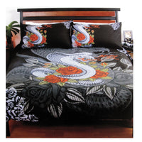 Thumbnail for Miami Ink Cobra Black Quilt Cover Set Single