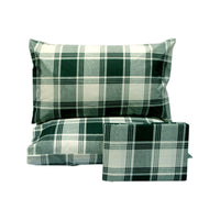 Thumbnail for Polyester Cotton Checkered Green Quilt Cover Set King