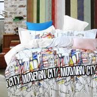 Thumbnail for Modern City Natural Cotton Quilt Cover Set Single
