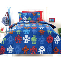 Thumbnail for Robotic Blue Quilt Cover Set Single