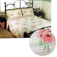 Thumbnail for Cream Rosie Stripes Polyester Cotton Quilt Cover Set Queen
