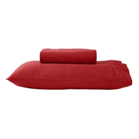 Thumbnail for 280TC 50% Polyester 50% Cotton Sheet Set Single Red