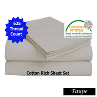 Thumbnail for Accessorize 625TC Cotton Rich Sheet Set Taupe King