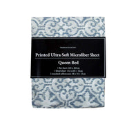 Thumbnail for Printed Microfiber Sheet Set Single Silver Imperial