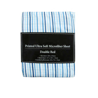 Thumbnail for Printed Microfiber Sheet Set Double Blue Lines