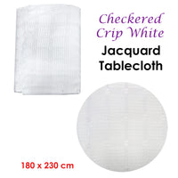 Thumbnail for Checkered Crisp White Luxury Jacquard Tablecloth 180 x 230 cm