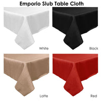 Thumbnail for Emporio Slub Table Cloth White 180 cm Round