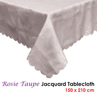 Thumbnail for Rosie Taupe Luxury Jacquard Tablecloth 150 x 210 cm