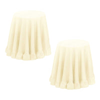 Thumbnail for Set of 2 Round 180cm Ruffled Table Cloth Cream