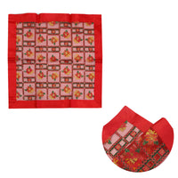 Thumbnail for Christmas Red Festival Floral Sheer Organza Glitter Table Cloth Topper 90 x 90 cm