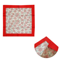 Thumbnail for Christmas Red Joyful Floral Sheer Organza Glitter Table Cloth Topper 90 x 90 cm