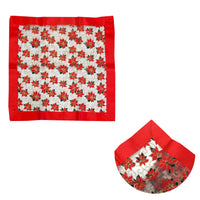 Thumbnail for Christmas Red Poinsettia Sheer Organza Glitter Table Cloth Topper 90 x 90 cm