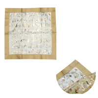 Thumbnail for Christmas Gold Trees Sheer Organza Glitter Table Cloth Topper 90 x 90 cm