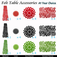 Thumbnail for Choice Set of 4 Felt Rectangular Table Placemats Black