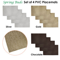 Thumbnail for Choice Set of 4 PVC Table Placemats Spring Buds Gold