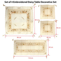 Thumbnail for Set of 4 Embroidered Daisy Table Decorative Set