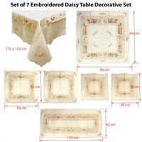 Thumbnail for Set of 7 Embroidered Daisy Table Decorative Set