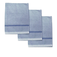 Thumbnail for Set of 3 Jumbo Cotton Checkered Tea Towels 60 x 90 cm Blue