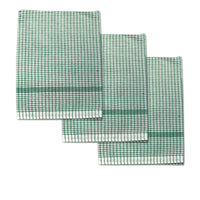 Thumbnail for Set of 3 Jumbo Cotton Checkered Tea Towels 60 x 90 cm Green