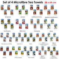 Thumbnail for Set of 4 Microfibre Printed Tea Towels All Pieces