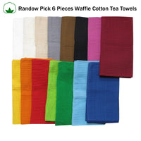Thumbnail for Random Pick Set of 6 100% Cotton Waffle Tea Towels - 50 x 70 cm