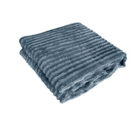 Thumbnail for 240GSM Corduroy Striped Throw Rug Charcoal