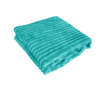 Thumbnail for 240GSM Corduroy Striped Throw Rug Emerald Green