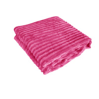 Thumbnail for 240GSM Corduroy Striped Throw Rug Pink
