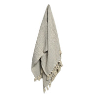 Thumbnail for Cotton Fringe Throw Rug Chevron Grey