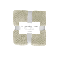 Thumbnail for Soft Diamond Fleece Throw Rug Natural