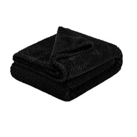 Thumbnail for Soft Diamond Fleece Throw Rug/Blanket Black