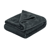 Thumbnail for Soft Diamond Fleece Throw Rug/Blanket Charcoal