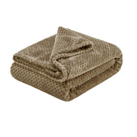 Thumbnail for Soft Diamond Fleece Throw Rug/Blanket Latte